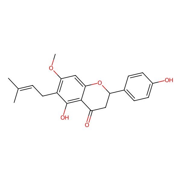 2D Structure of 7-O-Methyl-6-Prenylnaringenin