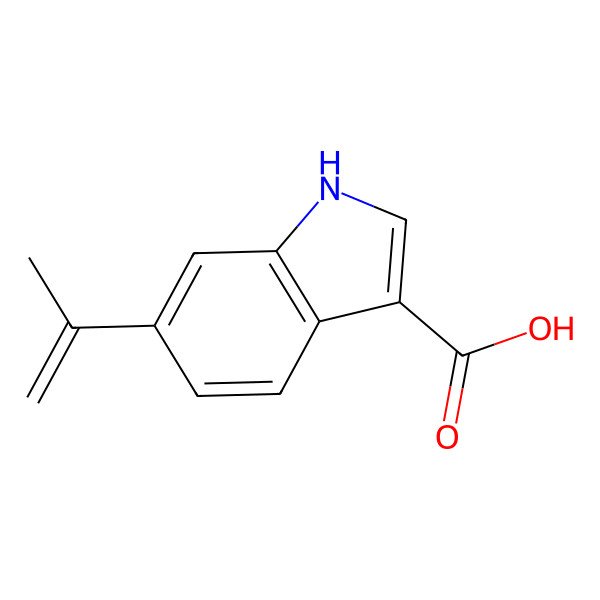 2D Structure of 6-prop-1-en-2-yl-1H-indole-3-carboxylic acid