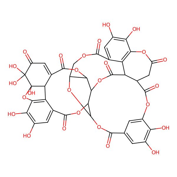 2D Structure of 12,13,17,18,18,32,33,42,43-Nonahydroxy-5,8,23,26,28,35,40,46,49-nonaoxadecacyclo[23.19.3.114,17.130,34.02,41.03,37.06,24.07,27.010,15.016,21]nonatetraconta-1(44),2(41),10,12,14,20,30,32,34(48),42-decaene-4,9,19,22,29,36,39,45-octone