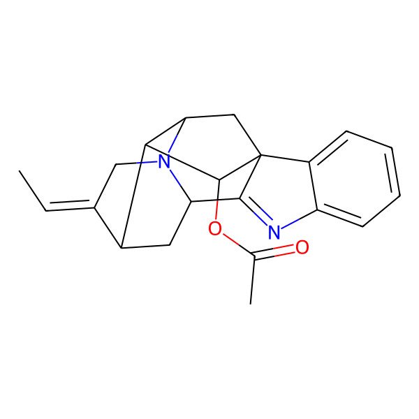 2D Structure of [(10S,12R,16S,17S,18R)-13-ethylidene-8,15-diazahexacyclo[14.2.1.01,9.02,7.010,15.012,17]nonadeca-2,4,6,8-tetraen-18-yl] acetate