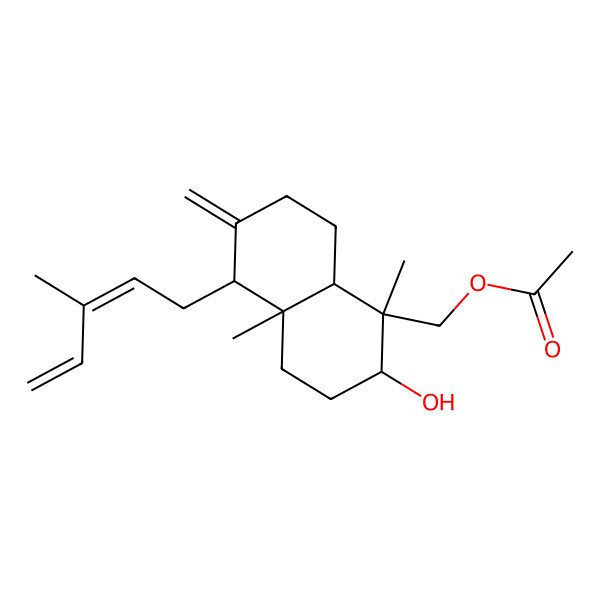 2D Structure of [(1R,2R,4aS,5R,8aS)-2-hydroxy-1,4a-dimethyl-6-methylidene-5-[(2E)-3-methylpenta-2,4-dienyl]-3,4,5,7,8,8a-hexahydro-2H-naphthalen-1-yl]methyl acetate