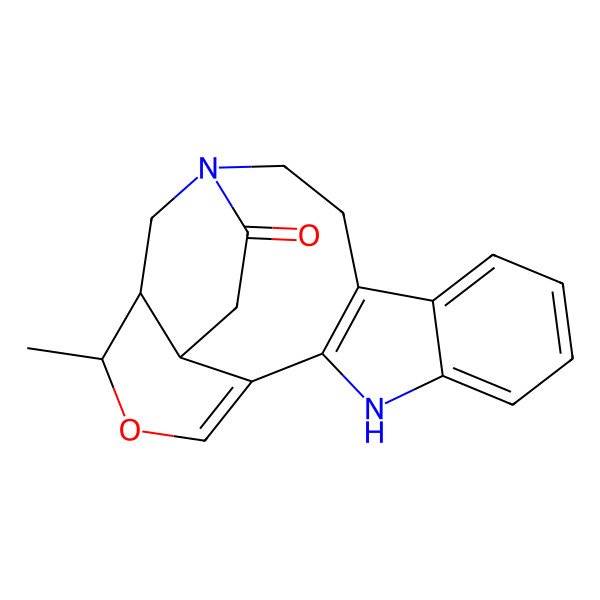 2D Structure of (16R,17S,18R)-16-methyl-15-oxa-1,11-diazapentacyclo[15.3.1.04,12.05,10.013,18]henicosa-4(12),5,7,9,13-pentaen-20-one