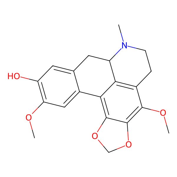 2D Structure of (12S)-7,17-dimethoxy-11-methyl-3,5-dioxa-11-azapentacyclo[10.7.1.02,6.08,20.014,19]icosa-1,6,8(20),14,16,18-hexaen-16-ol