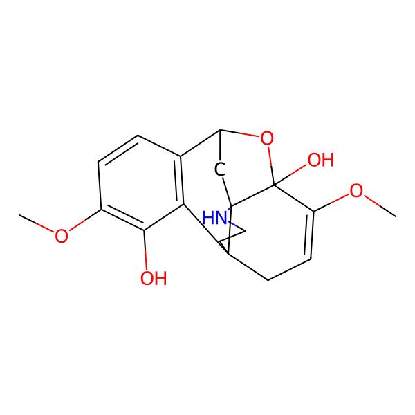 2D Structure of (1R,8S,10S,11R)-4,12-dimethoxy-18-oxa-17-azapentacyclo[8.4.3.18,11.01,10.02,7]octadeca-2(7),3,5,12-tetraene-3,11-diol