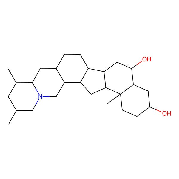 2D Structure of (1R,2R,6S,8S,9R,11R,14S,15S,17R,18S,20S,23R,24S)-6,8,23-trimethyl-4-azahexacyclo[12.11.0.02,11.04,9.015,24.018,23]pentacosane-17,20-diol