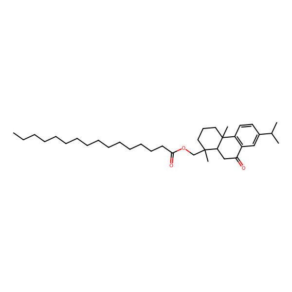 2D Structure of [(1R,4aS,10aR)-1,4a-dimethyl-9-oxo-7-propan-2-yl-3,4,10,10a-tetrahydro-2H-phenanthren-1-yl]methyl hexadecanoate