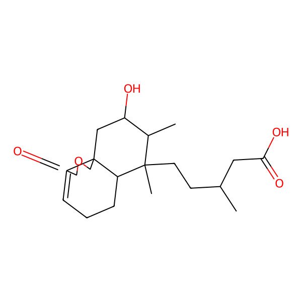 2D Structure of 5-(9-hydroxy-7,8-dimethyl-3-oxo-5,6,6a,8,9,10-hexahydro-1H-benzo[d][2]benzofuran-7-yl)-3-methylpentanoic acid