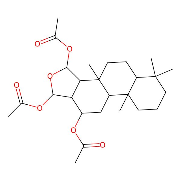 2D Structure of [(1S,3R,3aR,3bR,5aS,9aS,9bR,11S,11aS)-1,3-diacetyloxy-3b,6,6,9a-tetramethyl-3,3a,4,5,5a,7,8,9,9b,10,11,11a-dodecahydro-1H-naphtho[2,1-e][2]benzofuran-11-yl] acetate