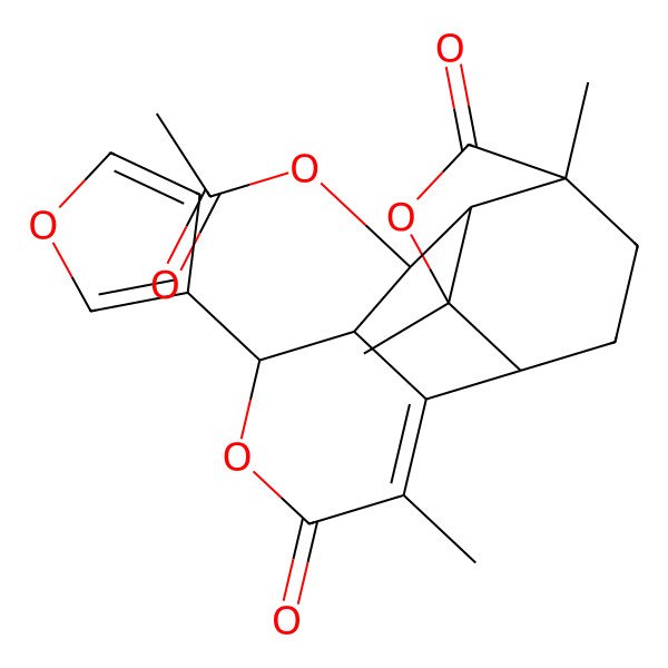 2D Structure of [(3R,4R,5S,10R,13S)-5-(furan-3-yl)-1,8,13-trimethyl-7,14-dioxo-6,15-dioxatetracyclo[8.5.0.02,13.04,9]pentadec-8-en-3-yl] acetate