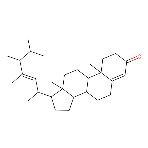 2D Structure of 10,13-Dimethyl-17-(4,5,6-trimethylhept-3-en-2-yl)-1,2,6,7,8,9,11,12,14,15,16,17-dodecahydrocyclopenta[a]phenanthren-3-one