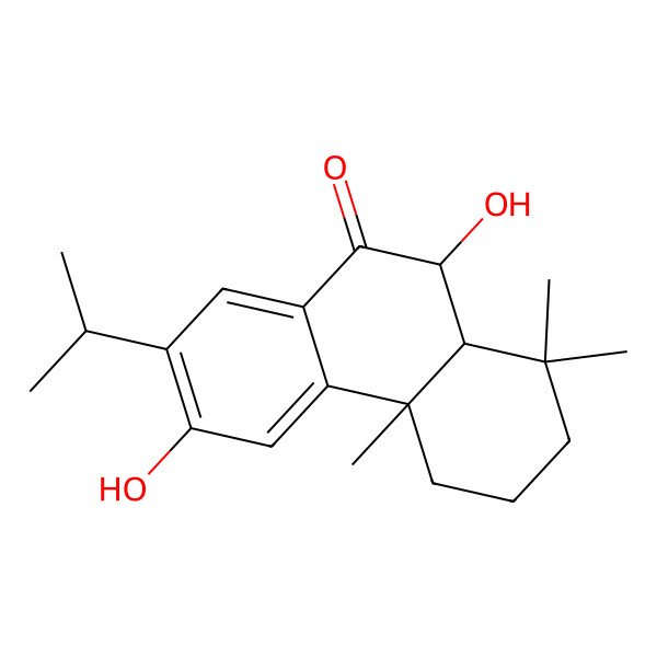 2D Structure of 6,10-dihydroxy-1,1,4a-trimethyl-7-propan-2-yl-3,4,10,10a-tetrahydro-2H-phenanthren-9-one