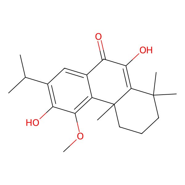 2D Structure of 6,10-dihydroxy-5-methoxy-1,1,4a-trimethyl-7-propan-2-yl-3,4-dihydro-2H-phenanthren-9-one