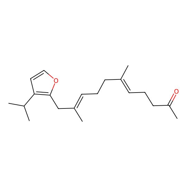 2D Structure of 6,10-Dimethyl-11-(3-propan-2-ylfuran-2-yl)undeca-5,9-dien-2-one