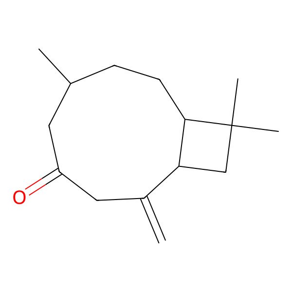 2D Structure of 6,10,10-Trimethyl-2-methylidenebicyclo[7.2.0]undecan-4-one