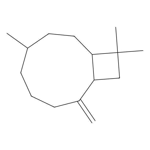 2D Structure of 6,10,10-Trimethyl-2-methylidenebicyclo[7.2.0]undecane