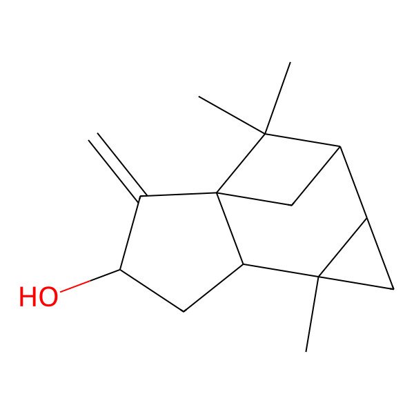 2D Structure of 6,10,10-Trimethyl-2-methylidenetetracyclo[7.1.1.01,5.06,8]undecan-3-ol