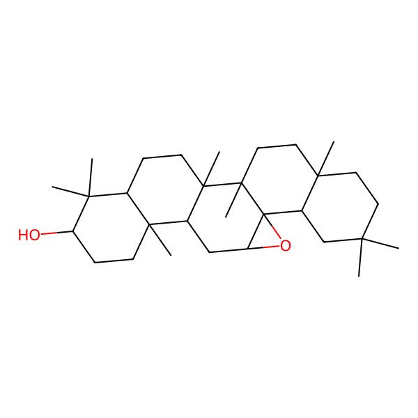 2D Structure of 6,10,10,14,15,18,21,21-Octamethyl-2-oxahexacyclo[13.8.0.01,3.05,14.06,11.018,23]tricosan-9-ol