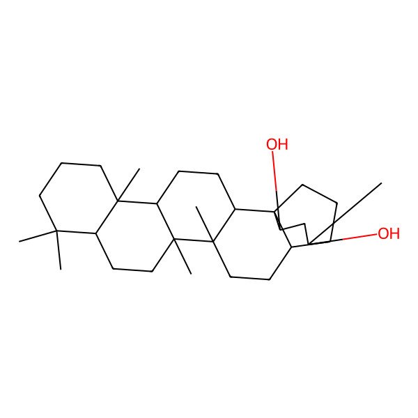 2D Structure of 6,10,10,14,15,20-Hexamethylhexacyclo[17.3.2.01,18.02,15.05,14.06,11]tetracosane-20,22-diol
