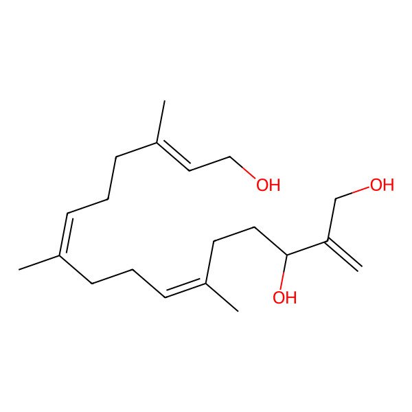 2D Structure of 6,10,14-Trimethyl-2-methylidenehexadeca-6,10,14-triene-1,3,16-triol