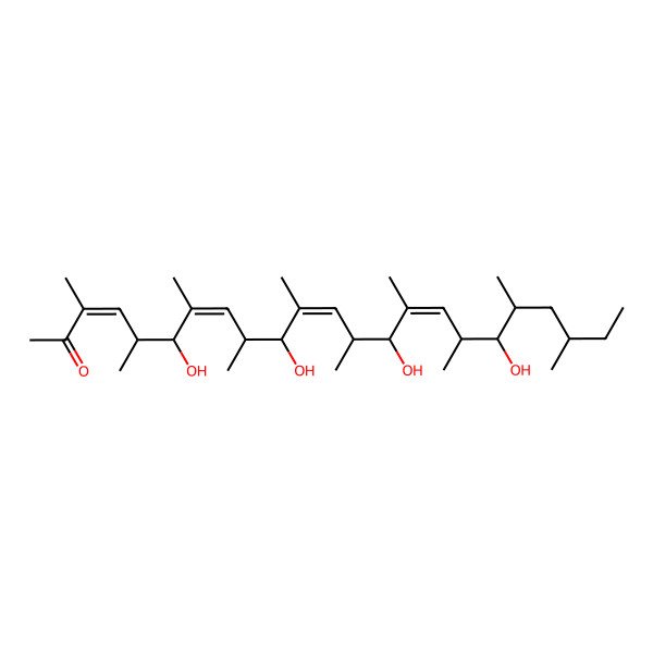 2D Structure of 6,10,14,18-Tetrahydroxy-3,5,7,9,11,13,15,17,19,21-decamethyltricosa-3,7,11,15-tetraen-2-one