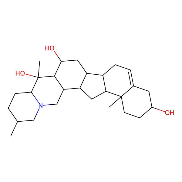 2D Structure of 6,10,23-Trimethyl-4-azahexacyclo[12.11.0.02,11.04,9.015,24.018,23]pentacos-17-ene-10,12,20-triol