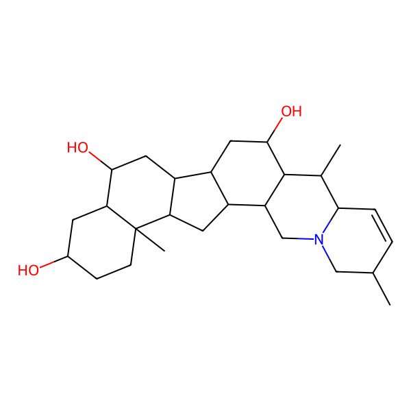 2D Structure of 6,10,23-Trimethyl-4-azahexacyclo[12.11.0.02,11.04,9.015,24.018,23]pentacos-7-ene-12,17,20-triol