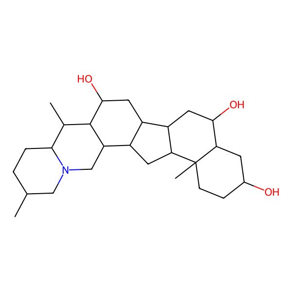 2D Structure of 6,10,23-Trimethyl-4-azahexacyclo[12.11.0.02,11.04,9.015,24.018,23]pentacosane-12,17,20-triol