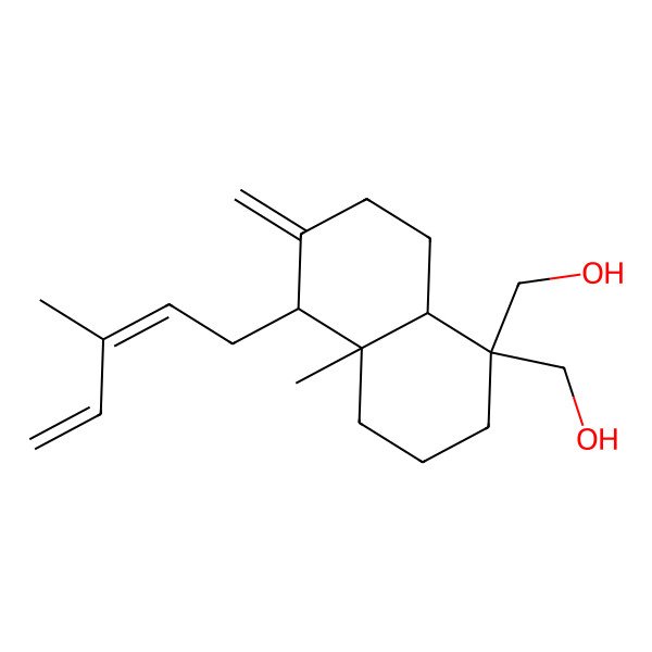 2D Structure of [1-(hydroxymethyl)-4a-methyl-6-methylidene-5-(3-methylpenta-2,4-dienyl)-3,4,5,7,8,8a-hexahydro-2H-naphthalen-1-yl]methanol