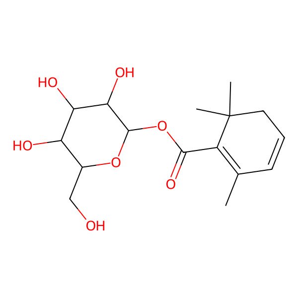 2D Structure of [(2S,3R,4S,5S,6R)-3,4,5-trihydroxy-6-(hydroxymethyl)oxan-2-yl] 2,6,6-trimethylcyclohexa-1,3-diene-1-carboxylate