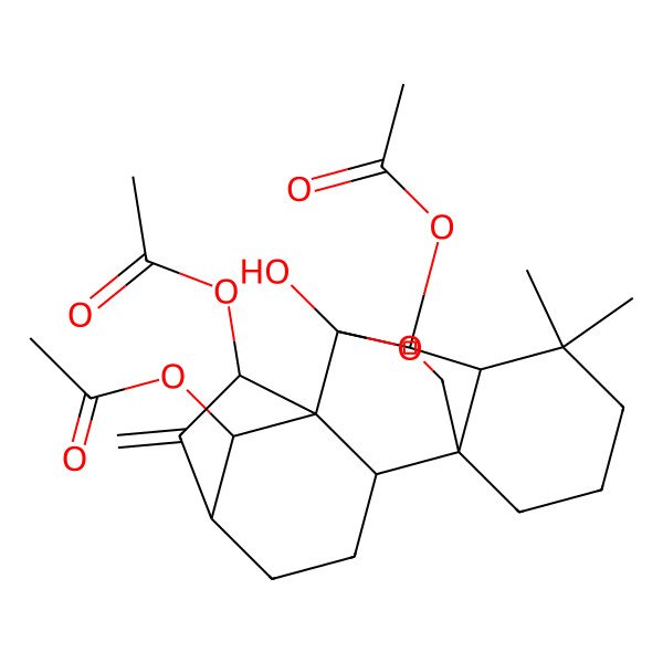 2D Structure of [(1S,2R,5R,7S,8S,9R,10R,11S,18S)-7,10-diacetyloxy-9-hydroxy-12,12-dimethyl-6-methylidene-17-oxapentacyclo[7.6.2.15,8.01,11.02,8]octadecan-18-yl] acetate