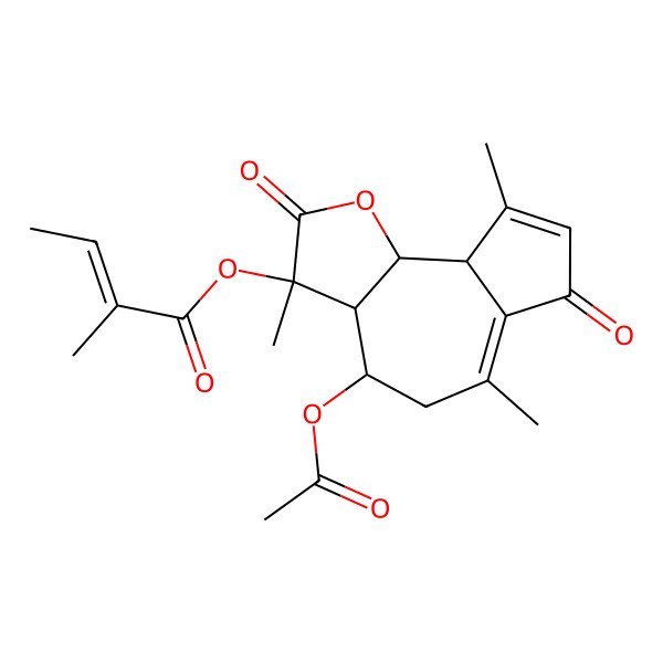 2D Structure of [(3S,3aR,4R,9aS,9bS)-4-acetyloxy-3,6,9-trimethyl-2,7-dioxo-4,5,9a,9b-tetrahydro-3aH-azuleno[4,5-b]furan-3-yl] (Z)-2-methylbut-2-enoate