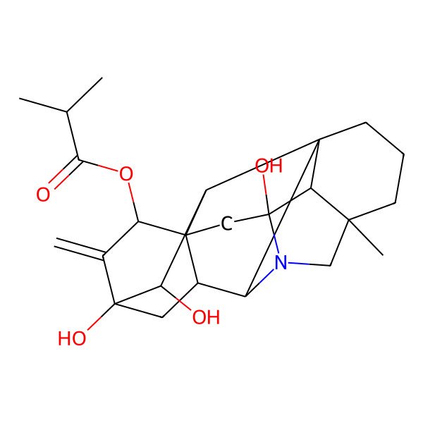 2D Structure of 6,11,12-Trihydroxyhetisan-15-yl 2-methylpropanoate