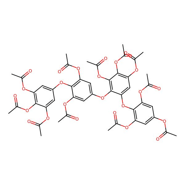 2D Structure of [3,5-Diacetyloxy-4-[3,4,5-triacetyloxy-2-[3,5-diacetyloxy-4-(3,4,5-triacetyloxyphenoxy)phenoxy]phenoxy]phenyl] acetate