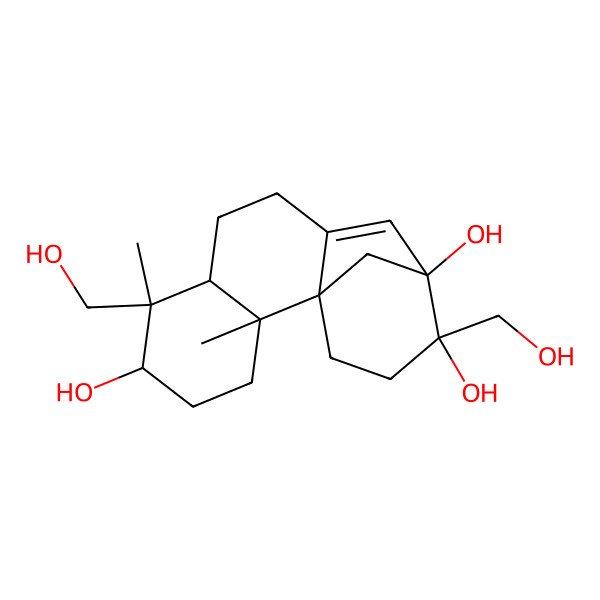2D Structure of 6,13-Bis(hydroxymethyl)-2,6-dimethyltetracyclo[10.3.1.01,10.02,7]hexadec-10-ene-5,12,13-triol
