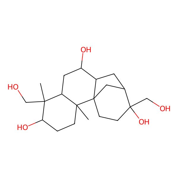 2D Structure of 6,13-Bis(hydroxymethyl)-2,6-dimethyltetracyclo[10.3.1.01,10.02,7]hexadecane-5,9,13-triol