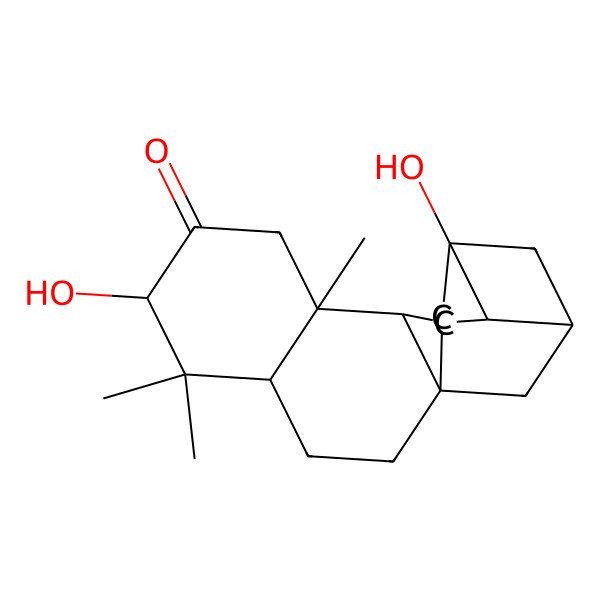 2D Structure of 6,13-Dihydroxy-5,5,9-trimethylpentacyclo[11.3.1.01,10.04,9.012,15]heptadecan-7-one