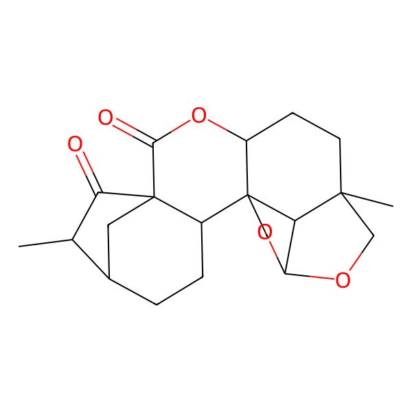 2D Structure of 6,14-Dimethyl-10,16,18-trioxahexacyclo[12.5.1.15,8.01,11.02,8.017,20]henicosane-7,9-dione