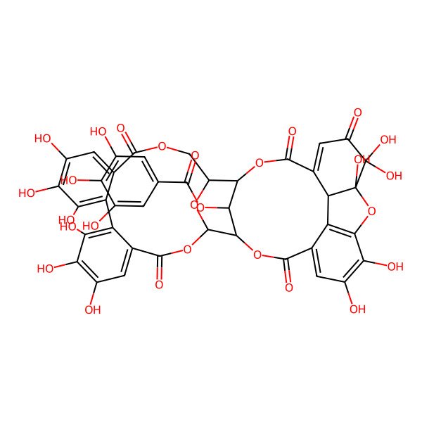 2D Structure of [(1R,2R,9R,10R,19R,20S,39S)-8,8,9,13,14,25,26,27,30,31,32-undecahydroxy-4,7,17,22,35-pentaoxo-3,18,21,36,38,40-hexaoxaoctacyclo[18.17.1.12,19.19,12.05,10.011,16.023,28.029,34]tetraconta-5,11,13,15,23,25,27,29,31,33-decaen-39-yl] 3,4,5-trihydroxybenzoate