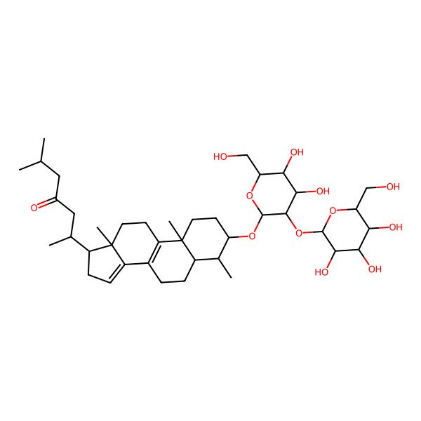 2D Structure of 2-[3-[4,5-dihydroxy-6-(hydroxymethyl)-3-[3,4,5-trihydroxy-6-(hydroxymethyl)oxan-2-yl]oxyoxan-2-yl]oxy-4,10,13-trimethyl-2,3,4,5,6,7,11,12,16,17-decahydro-1H-cyclopenta[a]phenanthren-17-yl]-6-methylheptan-4-one