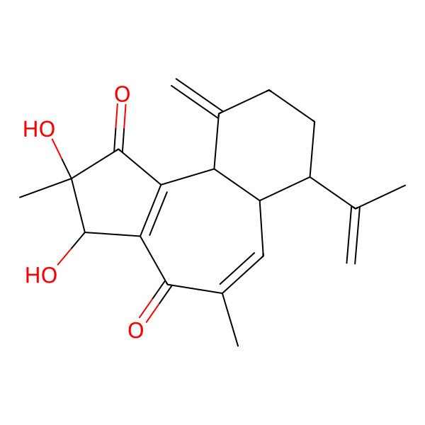 2D Structure of 2,3-Dihydroxy-2,5-dimethyl-10-methylidene-7-prop-1-en-2-yl-3,6a,7,8,9,10a-hexahydrobenzo[h]azulene-1,4-dione