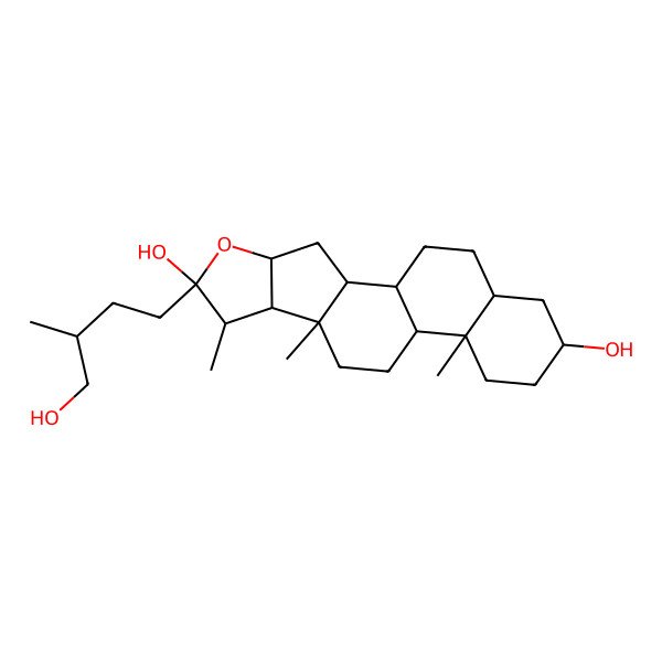 2D Structure of (6R,7S,9S,13S,16S)-6-[(3S)-4-hydroxy-3-methylbutyl]-7,9,13-trimethyl-5-oxapentacyclo[10.8.0.02,9.04,8.013,18]icosane-6,16-diol