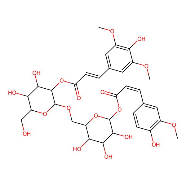 2D Structure of [6-[[4,5-Dihydroxy-3-[3-(4-hydroxy-3,5-dimethoxyphenyl)prop-2-enoyloxy]-6-(hydroxymethyl)oxan-2-yl]oxymethyl]-3,4,5-trihydroxyoxan-2-yl] 3-(4-hydroxy-3-methoxyphenyl)prop-2-enoate