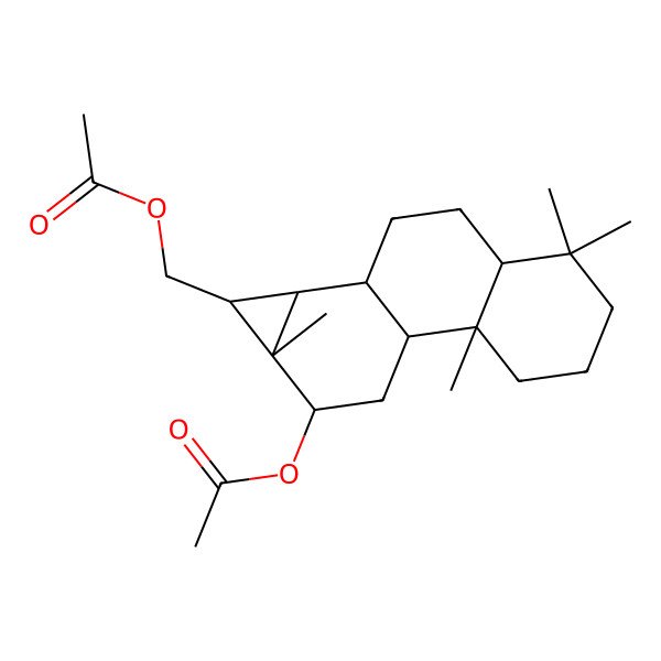 2D Structure of (9-Acetyloxy-4,4,7a,9a-tetramethyl-1,1a,1b,2,3,3a,5,6,7,7b,8,9-dodecahydrocyclopropa[a]phenanthren-1-yl)methyl acetate