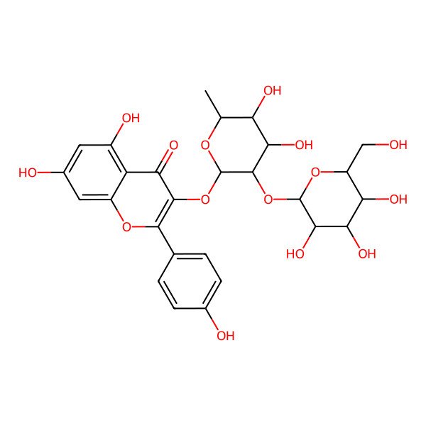 2D Structure of 3-[(2S,3S,4S,5S,6R)-4,5-dihydroxy-6-methyl-3-[(2S,3R,4S,5S,6R)-3,4,5-trihydroxy-6-(hydroxymethyl)oxan-2-yl]oxyoxan-2-yl]oxy-5,7-dihydroxy-2-(4-hydroxyphenyl)chromen-4-one