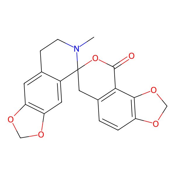2D Structure of 6'-methylspiro[6H-[1,3]dioxolo[4,5-h]isochromene-7,5'-7,8-dihydro-[1,3]dioxolo[4,5-g]isoquinoline]-9-one
