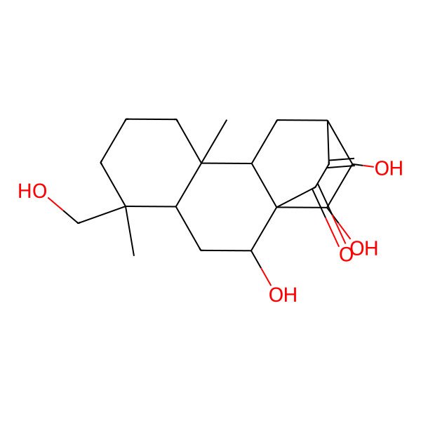 2D Structure of (1R,2R,4S,5S,9S,10S,12S,15S,16S)-2,15,16-trihydroxy-5-(hydroxymethyl)-5,9-dimethyl-13-methylidenetetracyclo[10.2.2.01,10.04,9]hexadecan-14-one
