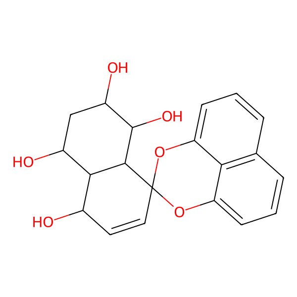 2D Structure of (1S,2S,4S,4aS,5R,8aS)-spiro[2,3,4,4a,5,8a-hexahydro-1H-naphthalene-8,3'-2,4-dioxatricyclo[7.3.1.05,13]trideca-1(12),5,7,9(13),10-pentaene]-1,2,4,5-tetrol