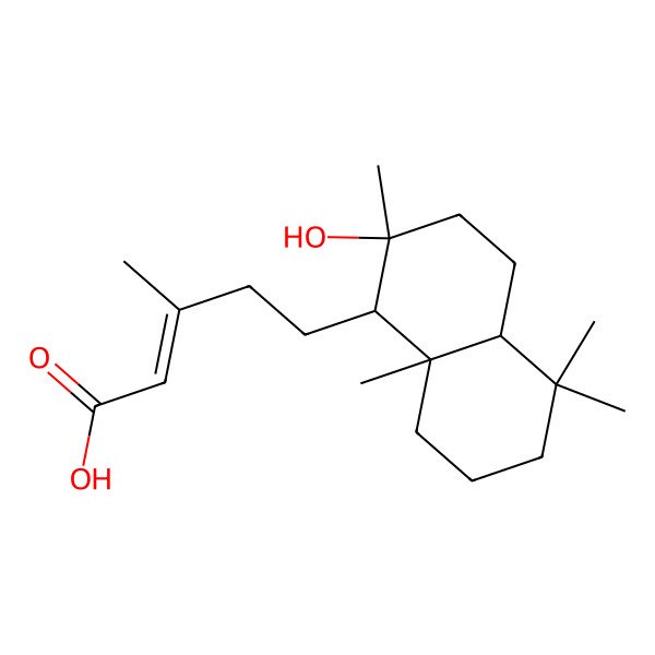 2D Structure of (E)-5-[(1R,2S,4aS,8aS)-2-hydroxy-2,5,5,8a-tetramethyl-3,4,4a,6,7,8-hexahydro-1H-naphthalen-1-yl]-3-methylpent-2-enoic acid