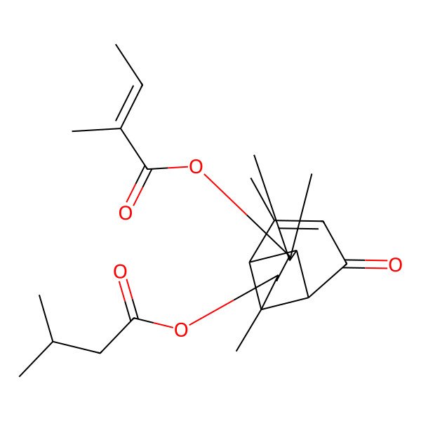 2D Structure of [(1R,2S,4R,6R,7R,8R)-3,3,7,9-tetramethyl-6-(3-methylbutanoyloxy)-11-oxo-4-tricyclo[5.4.0.02,8]undec-9-enyl] (Z)-2-methylbut-2-enoate