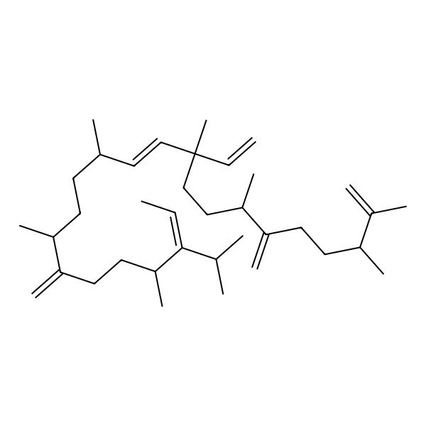 2D Structure of (3R,7R,10S,11E,13R,16R,20R,21Z)-10-ethenyl-2,3,7,10,13,16,20-heptamethyl-6,17-dimethylidene-21-propan-2-yltricosa-1,11,21-triene